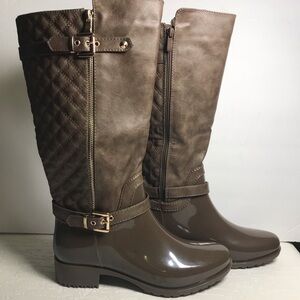 Top Moda rain boots taupe Sz 10 NWOT